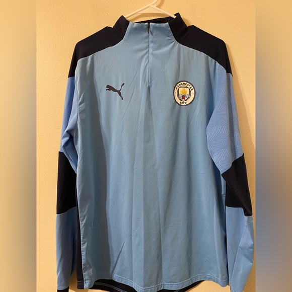 Mens Puma DryCell Manchester City 1/4 Zip Training Top Pullover Size Large - Picture 1 of 4